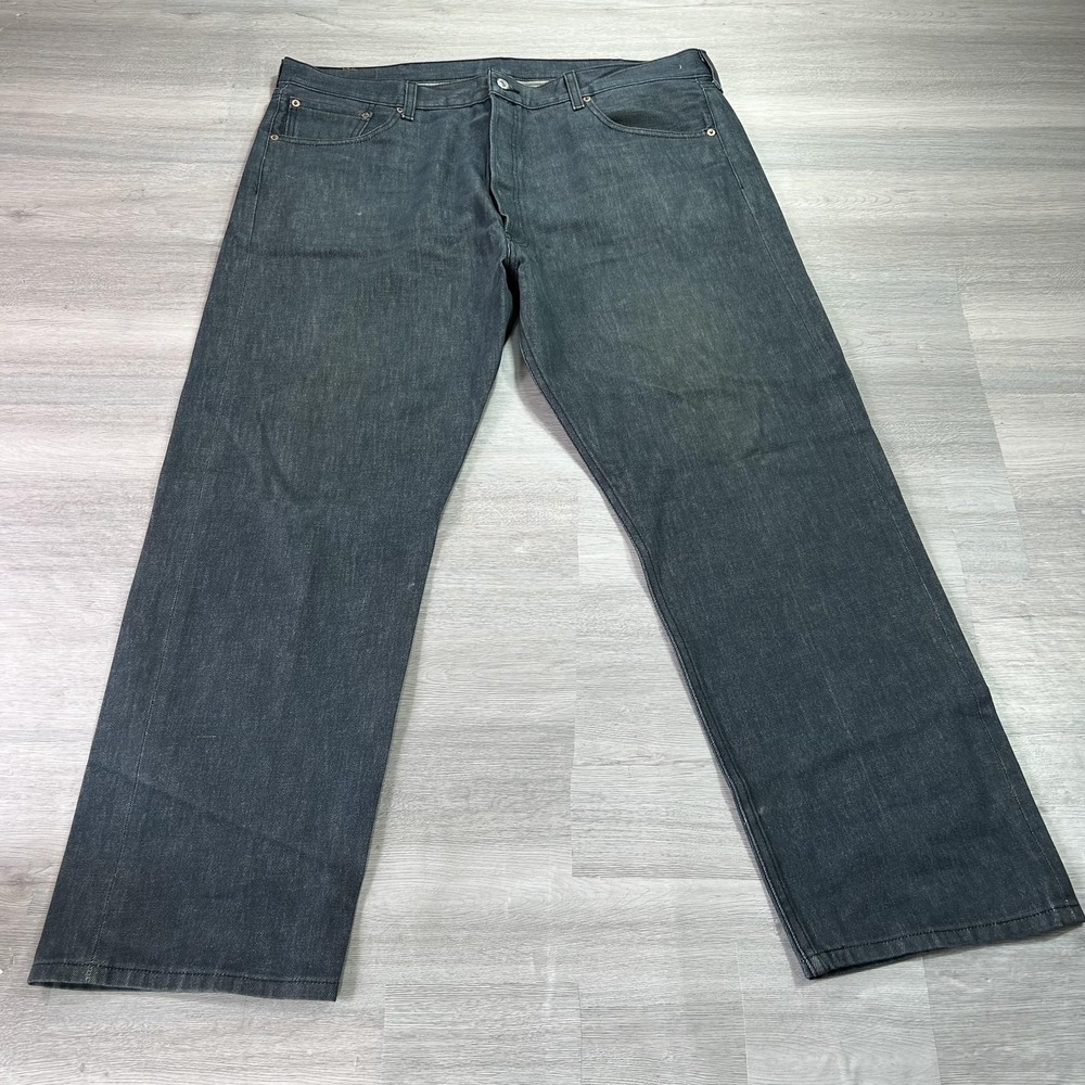 Levis 501 Jeans Mens‎ 42x30 Gray Button Fly Straight Denim Charcoal Wash Pants
